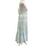 Aerie  Tiered Coquette Watercolor Maxi Sundress Dress Beachy Blue size XS Photo 4