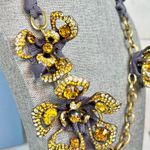 Lanvin Paris Lanvin Gold Plated Crystal Flower Necklace Photo 4