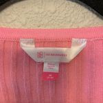No Boundaries Barbie pink long sleeve sweater w/buttons sz M preppy neon lightweight bright Photo 1
