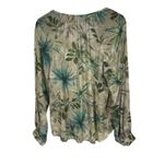 Maven West ‎ Sheer Floral Blouse Women's M 100% Cupro Tropical Lightweight Top Photo 3