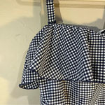 Kona Sol one piece swimsuit gingham plaid ruffle preppy classic removeable straps beach Photo 9