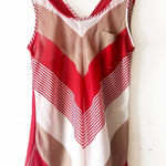 Mine Red Beige Chevron Stripe Sleeveless V Photo 0