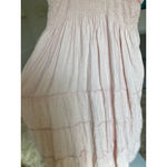 Quince Linen Smocked Maxi Dress Pink Ruffle Strap XL Cottagecore Parisian Garden Photo 7