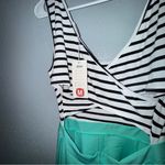 Missky Striped Black and White with teal bottom dress Size M Photo 4