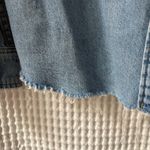 Lucky Brand  distressed cotton denim raw hem Western snap shirt women's XS Photo 5