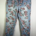 Vintage America Women Floral Boho Cottagecore Skinny Bestie Jeans Sz 8 / 29 Blue Photo 0