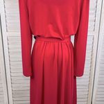 California vintage TABBY OF 80's Long Sleeve Dress w Belt Red/black/White-12 Photo 4