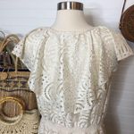 Reba  Ivory Cream Eyelet Ruffle Hi Low Dress​ Photo 3