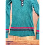 Yoki  Women's Green Black Colorblock Long Sleeves V-Neck Sweater Size Small Photo 3