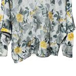 Luisa Ricci Italy Floral Knit Sweater Small Yellow Gray Dolman Lightweight Boho Photo 8