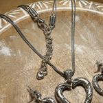 Brighton Silver Snake Chain Open Heart Crystal Necklace & Matching Earrings Photo 8