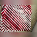Bill Blass  Red and White Striped Silk Long Neck Scarf Photo 4