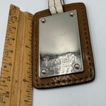 Tignanello Black Leather Silver Metal Key Fob Bag Charm Keychain Hang Tag Brown Photo 1