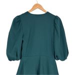 Slate + Willow Balloon Sleeve Wrap Top in Hunter Green True Wrap 3/4 Sleeves XS Photo 6