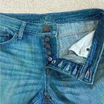 Loft Ann Taylor  blue button up boyfriend jeans Photo 2