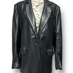 Endless Rose S Black Faux Leather PU Oversized Blazer Jacket Y2K Mob Wife NWT Photo 4