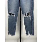 ZARA Womens Distressed Ripped Mom Jeans Blue Size 6 EUR38 High Rise Frayed Hem Photo 1
