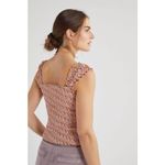 Maeve  by Anthropologie Pink Smocked Wide Strap Tank Top - Size - XS Photo 1