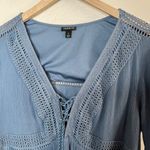 Torrid  Blue Crochet Lace-Up Fit and Flare Boho Dress 1X Photo 6