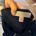 Philosophy Navy Blue Ribbed Full Zip Cardigan Photo 2