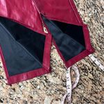 Sbetro Vegan Leather Pants Red S Slit Hem Rock Moto Biker Grunge Goth Edgy Prep Photo 6