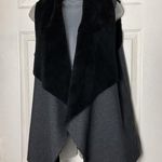 Splendid Xs Sherpa Lined Vest X - Small Gray Black Goth Preppy Photo 1