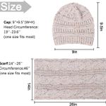 Womens Scarf Beanie Hat Set Thick Winter Infinity Scarf Knit Scarfs for Women Photo 2
