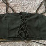 Current Mood green lace up crop top strappy corset style sexy party club XS Photo 0