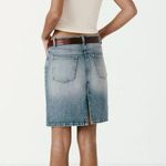ZARA Mid Waist Denim Skirt Photo 1