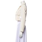 Jason Wu NWT $325  Cropped Pinstripe Women's Blazer Jacket Designer Cream White M Photo 2