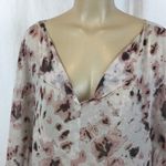 Rachel Roy Woman's Gray Floral Silk Print Swim Cover Up Blouse Top NEW L Photo 8