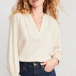 Old Navy The Classic Shirt Elegant Cream Cotton Top Photo 0