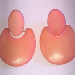 Vintage Pink Melon Color Boho Retro Door Knocker Earrings Black Photo 0