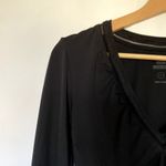 Good American v-neck long sleeved black bodysuit lace neckline women's size L Photo 1