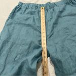 Lisa Bayne Aqua Blue Linen Lantern Barrel Leg Pull Photo 10