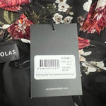 NICHOLAS Floral Cascade Ruched Silk‎ Mini Dress Black Burgundy Size 4 Photo 11