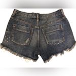Free People  denim embroidered cut off shorts Sz 26 Photo 1