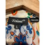 Tolani  Silk Tunic Dress Women Sz L Floral Multicolor Boho Artsy Tassel Peasant Photo 4