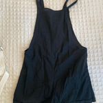 SheIn  Black Sleeveless Wide Leg Rolled Hem Pinafore Rompers Overalls Shorts Photo 3