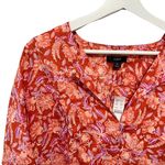 J.Crew NWT  Long-sleeve ramie tunic top in painted block print M Photo 3