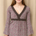 Esprit  Y2K 4 sheer Babydoll top floral romantic cottage coquette bella swan Photo 0