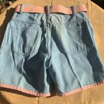 Christopher & Banks Vintage  Orange Gingham Trim Jean Shorts Size 4 Photo 4