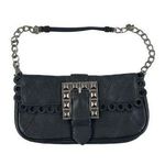 Betsey Johnson Chain Strap Stud Buckle Shoulder bag in Black & Silver Photo 0