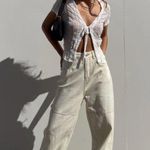 Princess Polly  Copeland Off White Relaxed Fit Straight Leg Jeans 2 Photo 6