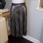 ZARA  Silver Metallic Pleated Midi Skirt Size Small Photo 1