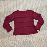 Aeropostale burgundy long sleeve layered v neck button up top Photo 1