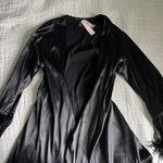 Victoria's Secret Black Satin Fringe Robe Photo 0