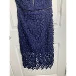Bardot ‎ navy blue Gemma lace floral embroidered halter cocktail dress size small Photo 4