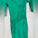 Vintage JPG Jean Paul Gaultier Soleil Emerald Green Lace Mesh Midi Dress size XS Photo 9