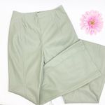 Free People NEW Real Deal Slit Flare Vegan Faux Leather High Rise Pants: Green Photo 4